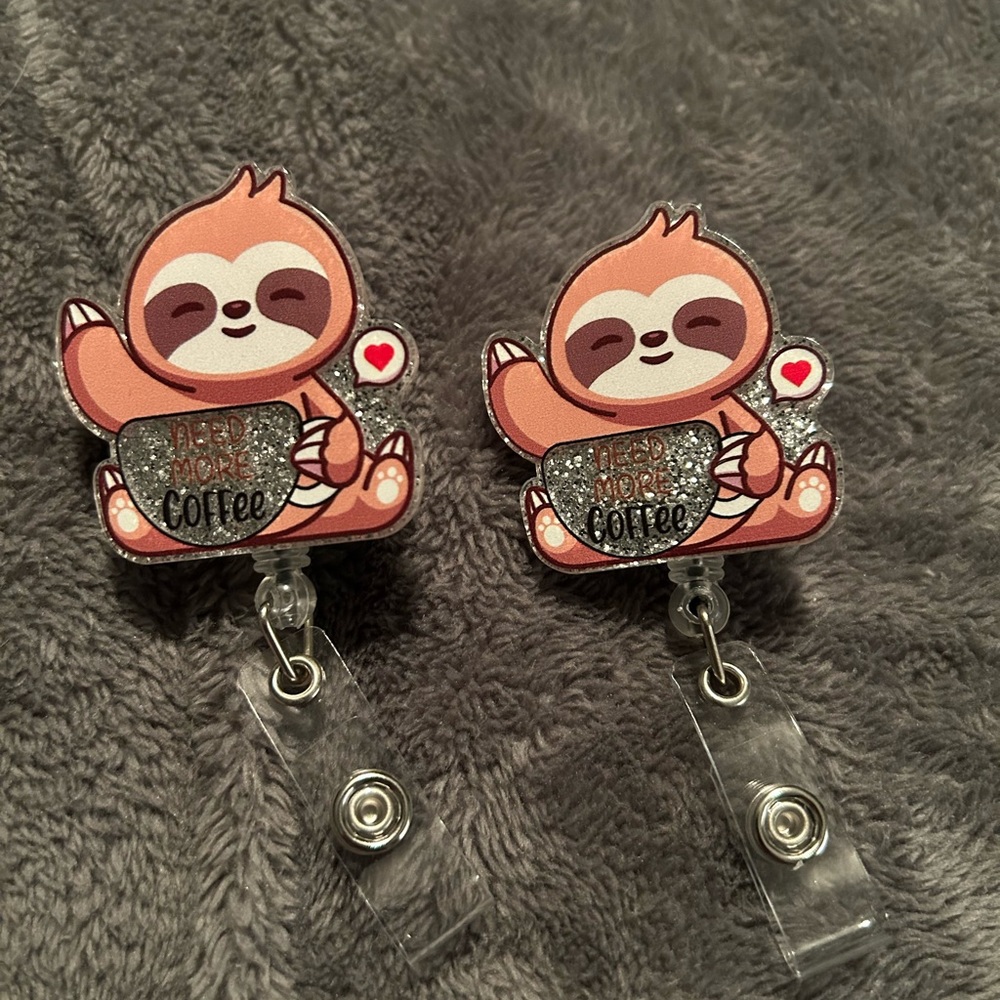 Sloth badge reels